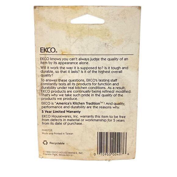 EKCO Donut & Cookie Cutter 1990 SEALED Package Vintage Kitchen Housewares NOS - Picture 2 of 4